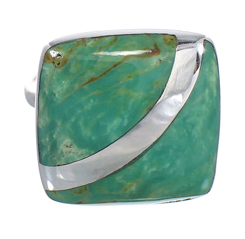 Southwest Jewelry Turquoise And Sterling Silver Ring Size 8 RX88721